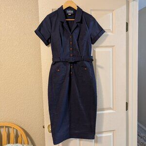 Vintage-inspired Pin-up Style Woven Dress